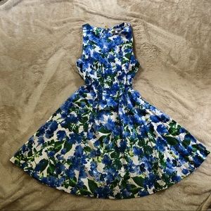 Milly Blue Floral A-Line Dress